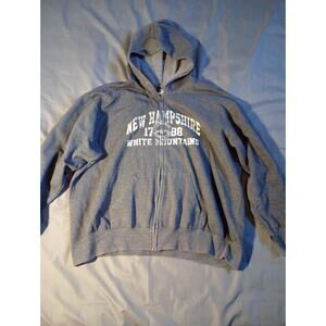 New Hampshire White Mountains Distressed Full Zip Hoodie Men's Size 3XL